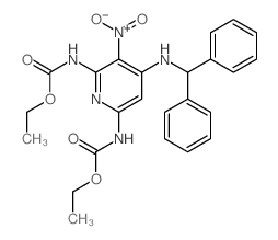 ethyl N-[4-(benzhydrylamino)-6-(ethoxycarbonylamino)-3-nitro-pyridin-2-yl]carbamate结构式