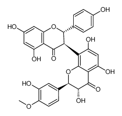 (2R,3R)-8-[(2S,3R)-5,7-dihydroxy-2-(4-hydroxyphenyl)-4-oxo-chroman-3-yl]-3,5,7-trihydroxy-2-(3-hydroxy-4-methoxy-phenyl)chroman-4-one Structure