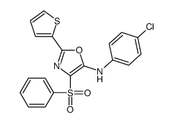 4-(benzenesulfonyl)-N-(4-chlorophenyl)-2-thiophen-2-yl-1,3-oxazol-5-amine结构式