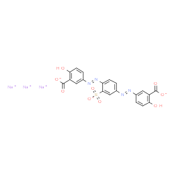 trisodium 5,5'-[(2-sulphonato-1,4-phenylene)bis(azo)]bis(salicylate)结构式