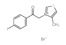 1-(4-iodophenyl)-2-(4-methyl-1-thia-3-azoniacyclopenta-2,4-dien-3-yl)ethanone Structure