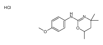 4H-1,3-Oxazin-2-amine, 5,6-dihydro-N-(4-methoxyphenyl)-4,4,6-trimethyl-, monohydrochloride结构式