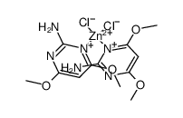 ZnCl2(2-amino-4,6-dimethyloxyl pyrimidine)2结构式