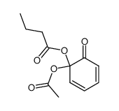1-acetoxy-6-oxocyclohexa-2,4-dienyl butanoate结构式