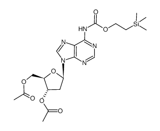 ((2R,3S,5R)-3-acetoxy-5-(6-(((2-(trimethylsilyl)ethoxy)carbonyl)amino)-9H-purin-9-yl)tetrahydrofuran-2-yl)methyl acetate Structure