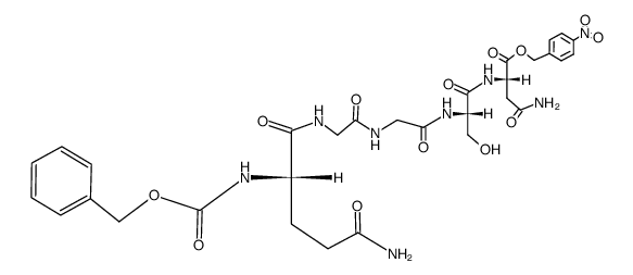 benzyloxycarbonylglutaminyl-glycyl-glycyl-seryl-asparagine 4-nitrobenzyl ester结构式