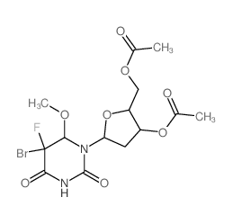 [3-acetyloxy-5-(5-bromo-5-fluoro-6-methoxy-2,4-dioxo-1,3-diazinan-1-yl)oxolan-2-yl]methyl acetate Structure