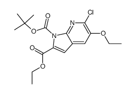6-chloro-5-ethoxy-pyrrolo[2,3-b]pyridine-1,2-dicarboxylic acid 1-tert-butyl ester 2-ethyl ester结构式