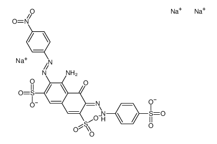 4-amino-5-hydroxy-3-[(4-nitrophenyl)azo]-6-[(4-sulphophenyl)azo]naphthalene-2,7-disulphonic acid, sodium salt结构式