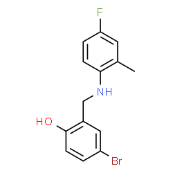 4-BROMO-2-[(4-FLUORO-2-METHYLANILINO)METHYL]BENZENOL结构式