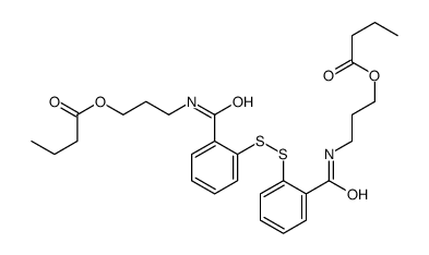 3-[[2-[[2-(3-butanoyloxypropylcarbamoyl)phenyl]disulfanyl]benzoyl]amino]propyl butanoate结构式