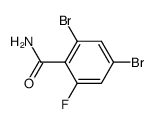 2,4-Dibromo-6-fluorobenzamide结构式