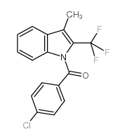 3-甲基-2-三氟甲基-1-(4-氯苯甲酰)吲哚结构式