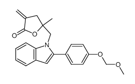 5-[2-(4-Methoxymethoxy-phenyl)-indol-1-ylmethyl]-5-methyl-3-methylene-dihydro-furan-2-one结构式