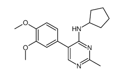 N-cyclopentyl-5-(3,4-dimethoxyphenyl)-2-methylpyrimidin-4-amine Structure