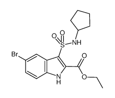 ethyl 5-bromo-3-[(cyclopentylamino)sulfonyl]-1H-indole-2-carboxylate结构式