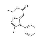 ethyl 2-(4-methyl-3-phenyl-1,3-thiazol-2-ylidene)acetate结构式