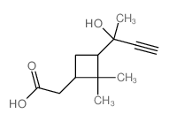 2-[3-(2-hydroxybut-3-yn-2-yl)-2,2-dimethyl-cyclobutyl]acetic acid structure