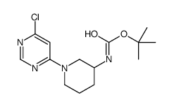 N-[1-(6-氯-4-嘧啶基)-3-哌啶基]氨基甲酸叔丁酯结构式