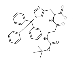 2-(3-tert-butoxycarbonylaminopropionylamino)-3-(1-trityl-1H-imidazol-4-yl)propionic acid methyl ester Structure