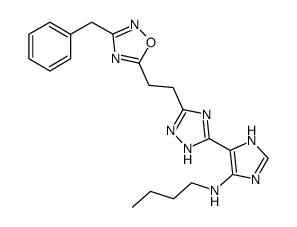 5-3-[2-(3-benzyl-1,2,4-oxadiazol-5-yl)ethyl]-1H-1,2,4-triazol-5-yl-N-butyl-1H-imidazol-4-amine结构式