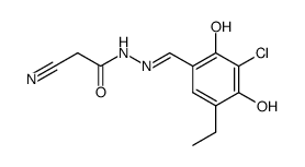 cyano-acetic acid-(5-ethyl-3-chloro-2,4-dihydroxy-benzylidenehydrazide)结构式