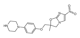 2-methyl-6-nitro-2-(4-piperazin-1-yl-phenoxymethyl)-2,3-dihydro-imidazo[2,1-b]oxazole结构式