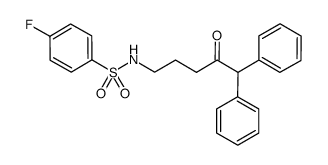 4-fluoro-N-(4-oxo-5,5-diphenylpentyl)benzenesulfonamide结构式