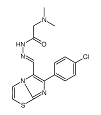 N-[(E)-[6-(4-chlorophenyl)imidazo[2,1-b][1,3]thiazol-5-yl]methylideneamino]-2-(dimethylamino)acetamide Structure