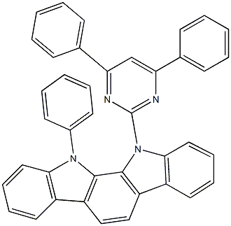 11-(4,6-diphenylpyrimidin-2-yl)-12-phenyl-11,12-dihydroindolo[2,3-a]carbazole结构式