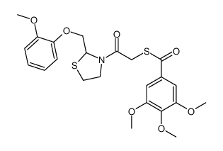 S-[2-[2-[(2-methoxyphenoxy)methyl]-1,3-thiazolidin-3-yl]-2-oxoethyl] 3,4,5-trimethoxybenzenecarbothioate结构式