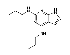 N4,N6-dipropyl-1(2)H-pyrazolo[3,4-d]pyrimidine-4,6-diyldiamine结构式