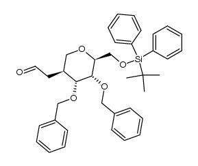 2-((3S,4R,5R,6S)-4,5-bis(benzyloxy)-6-(((tert-butyldiphenylsilyl)oxy)methyl)tetrahydro-2H-pyran-3-yl)acetaldehyde结构式