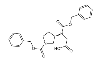 (3s)-3-(Benzyloxycarbonyl-carboxyMethyl-amino)-pyrrolidine-1-carboxylic acid benzyl ester Structure