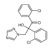 1,2-bis(2-chlorophenyl)-2-hydroxy-3-(1,2,4-triazol-1-yl)propan-1-one结构式