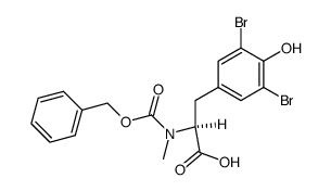 N-benzyloxycarbonyl-2,6-dibromo-N-methyltyrosine Structure