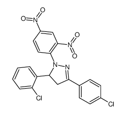3-(2-chlorophenyl)-5-(4-chlorophenyl)-2-(2,4-dinitrophenyl)-3,4-dihydropyrazole结构式