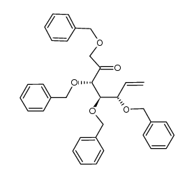 1,3,4,5-tetra-O-benzyl-6,7-dideoxy-L-xylo-hept-6-en-2-ulose Structure