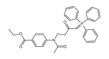 4-{Acetyl-[3-oxo-4-(triphenyl-λ5-phosphanylidene)-butyl]-amino}-benzoic acid ethyl ester Structure