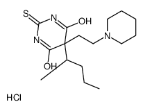 5-pentan-2-yl-5-(2-piperidin-1-ylethyl)-2-sulfanylidene-1,3-diazinane-4,6-dione,hydrochloride Structure