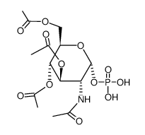 2-acetylamino-2-deoxy-α-D-glucopyranose, 3,4,6-triacetate1-(dihydrogen phosphate)结构式