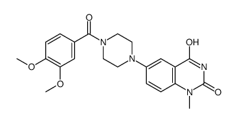 6-(4-(3,4-dimethoxybenzoyl)-1-piperazinyl)-1-methyl-1H,3H-quinazolin-2,4-dione Structure