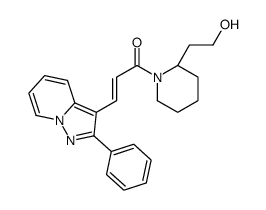 (E)-1-[(2R)-2-(2-hydroxyethyl)piperidin-1-yl]-3-(2-phenylpyrazolo[1,5-a]pyridin-3-yl)prop-2-en-1-one Structure