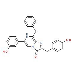 Imidazo[1,2-a]pyrazin-3(7H)-one,6-(3-hydroxyphenyl)-2-[(4-hydroxyphenyl)methyl]-8-(phenylmethyl)- structure