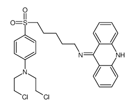 N-[5-[4-[bis(2-chloroethyl)amino]phenyl]sulfonylpentyl]acridin-9-amine结构式