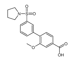 3-methoxy-4-(3-pyrrolidin-1-ylsulfonylphenyl)benzoic acid Structure