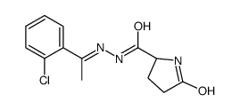 (2S)-N-[(E)-1-(2-chlorophenyl)ethylideneamino]-5-oxopyrrolidine-2-carboxamide结构式