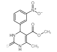 methyl 6-methyl-4-(3-nitrophenyl)-2-thioxo-1,2,3,4-tetrahydropyrimidine-5-carboxylate structure