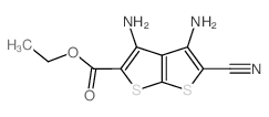 Thieno[2,3-b]thiophene-2-carboxylic acid, 3,4-diamino-5-cyano-, ethyl ester (en) Structure