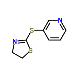 Pyridine, 3-[(4,5-dihydro-2-thiazolyl)thio]- (9CI) Structure